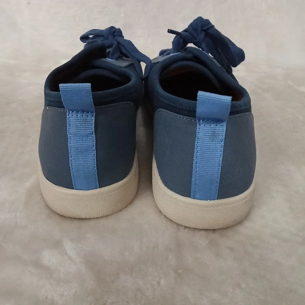 Vionic Pisces Navy Blue Canvas Lace Up Sneakers Womens 7.5 Wide Low Top Casual